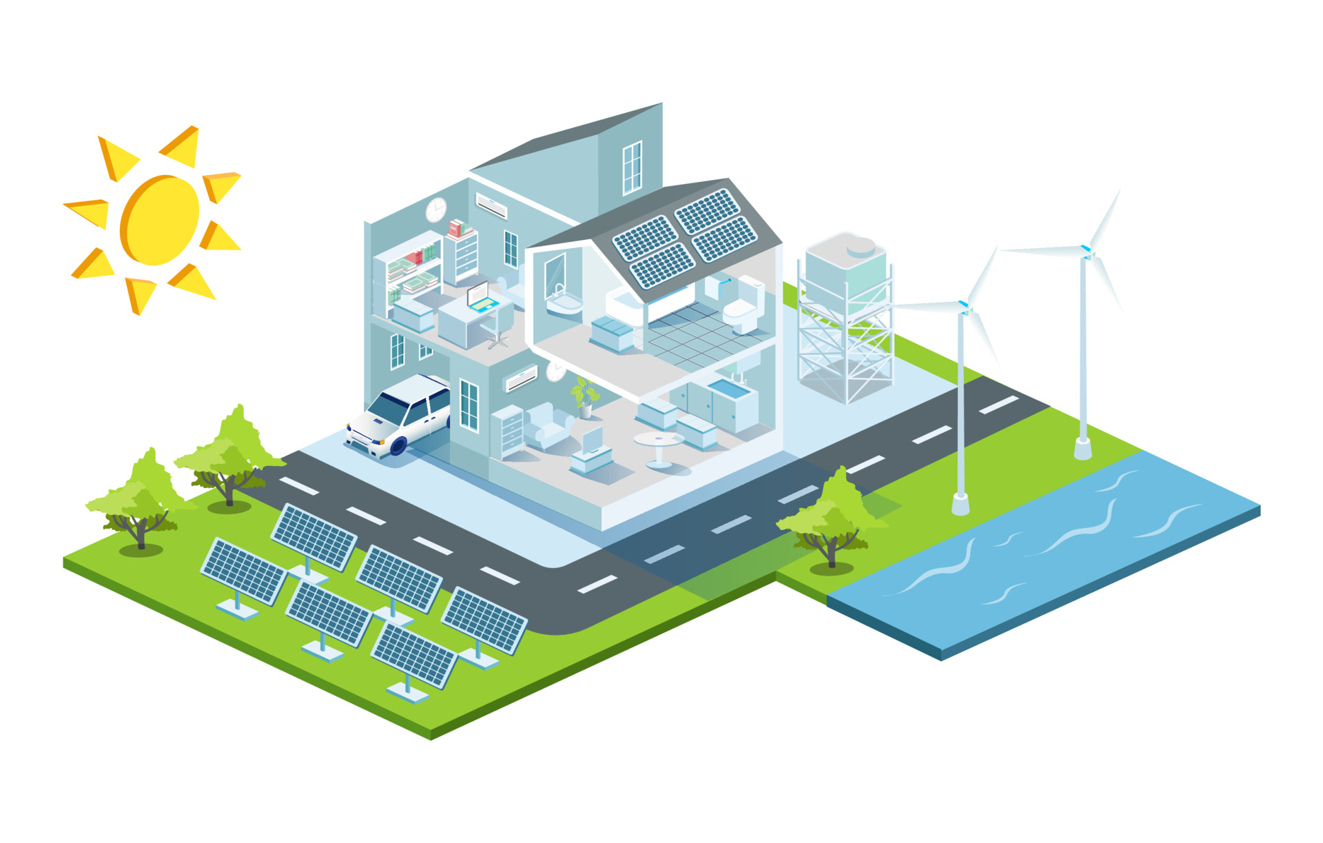 Solar panels background